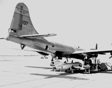 D-558-2 being mounted to P2B 1S launch aircraft, USA, 1953. Creator: Unknown