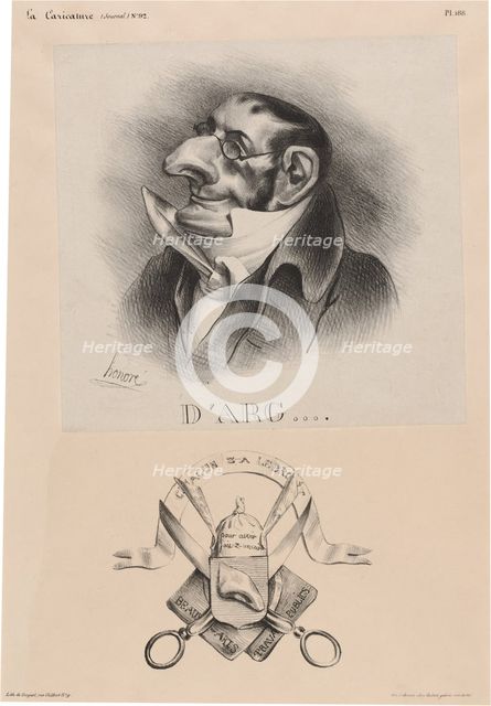 d'Arg..., 1832. Creator: Honore Daumier.