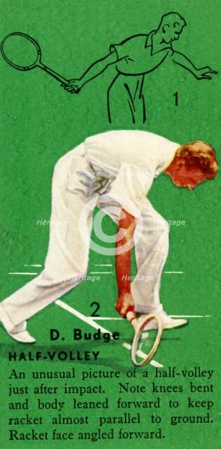 'D. Budge - Half-Volley', c1935. Creator: Unknown.
