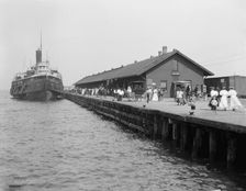 D.& C. str. at dock, St. Ignace, Mich., between 1900 and 1920. Creator: Unknown