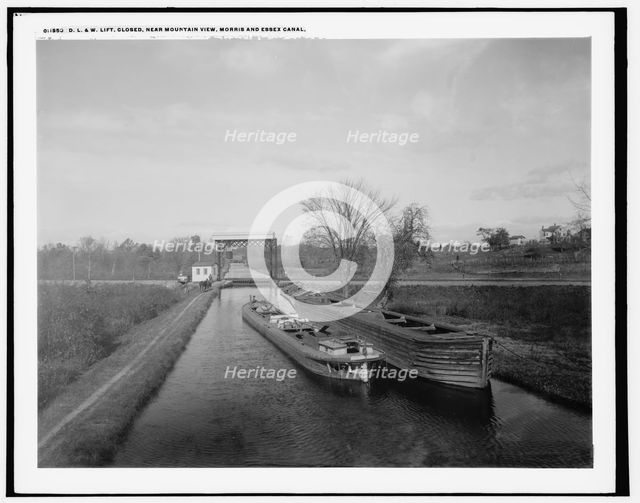 D.L. and W. lift, closed, near Mountain View, Morris and Essex Canal, N.J., between 1890 and 1901. Creator: Unknown.