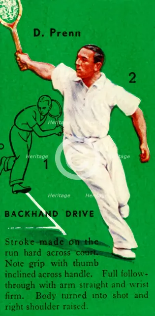 'D. Prenn - Backhand Drive', c1935. Creator: Unknown.