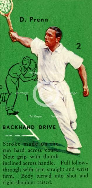 'D. Prenn - Backhand Drive', c1935. Creator: Unknown.