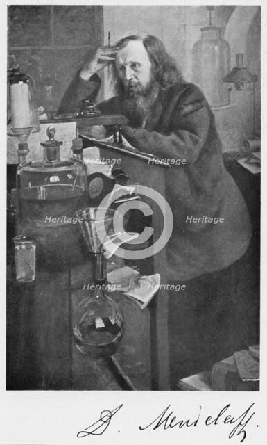 Dmitiri Ivanovich Mendeleyev (1834-1907), Russian chemist, c1900s. Artist: Unknown