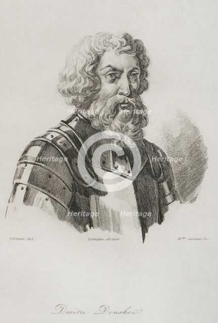 Dmitry Donskoy (1350-1389), Prince of Moscow, and Grand Prince of Vladimir, 1839. Creator: Mme Lesueur.
