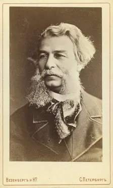 Dmitri i Vasilevich Grigorovich, head-and-shoulders portrait, facing left, between 1880 and 1886. Creator: Unknown