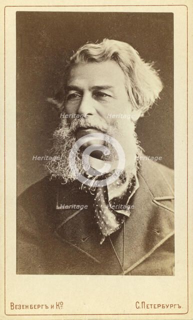 Dmitri i Vasilevich Grigorovich, head-and-shoulders portrait, facing left, between 1880 and 1886. Creator: Unknown.