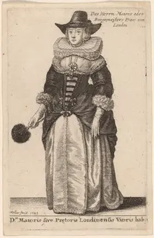 Dni Maioris sive Praetoris Londinensis Vxoris Hab:, 1649. Creator: Wenceslaus Hollar