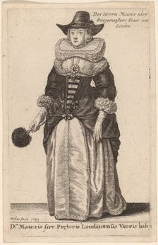 Dni Maioris sive Praetoris Londinensis Vxoris Hab:, 1649. Creator: Wenceslaus Hollar