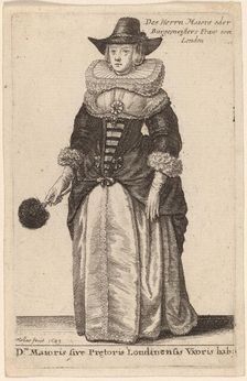 Dni Maioris sive Praetoris Londinensis Vxoris Hab:, 1649. Creator: Wenceslaus Hollar
