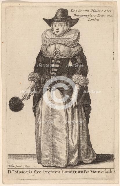 Dni Maioris sive Praetoris Londinensis Vxoris Hab:, 1649. Creator: Wenceslaus Hollar.