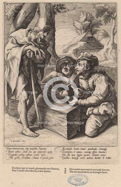 Do Not Spend Your Savings Too Soon, c. 1592. Creator: Goltzius, Workshop of Hendrick, after Hendrick Gol.