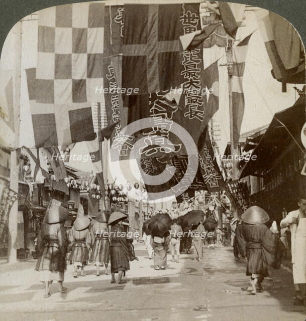 Dotombori, or Theatre Street, Osaka, Japan, 1904. Artist: Underwood & Underwood