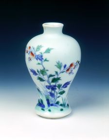 Doucai miniature meiping vase, Yongzheng period, Qing dynasty, China, 1723-1735. Creator: Unknown
