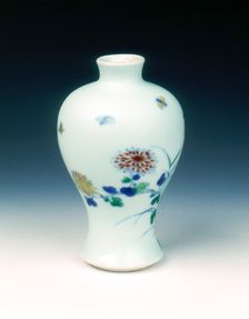 Doucai miniature meiping vase, Yongzheng period, Qing dynasty, China, 1723-1735. Creator: Unknown