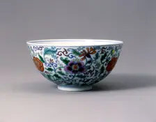 Doucai bowl with floral decoration, Yongzheng period, Qing dynasty, China, 1723-1735. Creator: Unknown