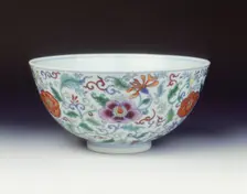 Doucai bowl with floral decoration, Yongzheng period, Qing dynasty, China, 1723-1735. Creator: Unknown