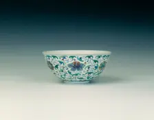 Doucai bowl with floral scrolls, Qing dynasty, Qianlong period, China, 1736-1795. Creator: Unknown