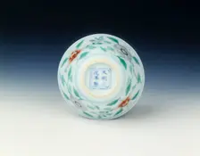 Doucai cup with peonies, Qing dynasty, late Kangxi period, China, 1700-1722. Creator: Unknown