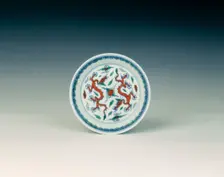 Doucai saucer, Qing dynasty, late Kangxi China, 1700-1722. Creator: Unknown