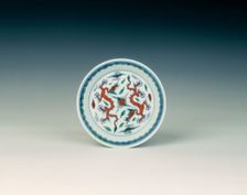 Doucai saucer, Qing dynasty, late Kangxi China, 1700-1722. Creator: Unknown