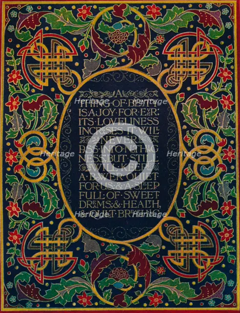 'Doublure in Levant Morocco, with Inlay and Tooling', c.1880, (1914). Artist: Robert Riviere.