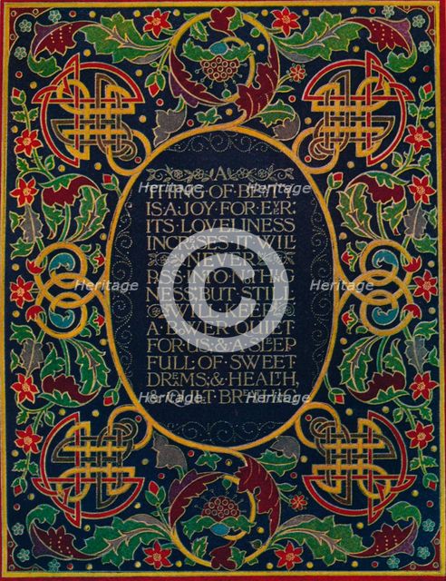 'Doublure in Levant Morocco, with Inlay and Tooling', c.1880, (1914). Artist: Robert Riviere.