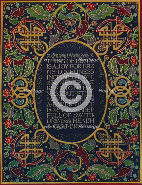 'Doublure in Levant Morocco, with Inlay and Tooling', c.1880, (1914). Artist: Robert Riviere.