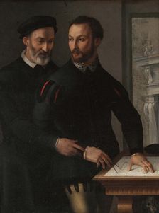Double Male Portrait (Probably Portrait of Duke of Parma Ottavio Farnese and his Military..., 1556. Creator: Manzuoli (Maso da San Friano), Tommaso (1531-1571)