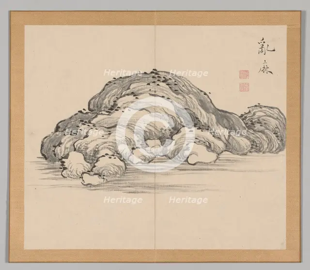 Double Album of Landscape Studies after Ikeno Taiga, Volume 1 (leaf 12), 18th century. Creator: Aoki Shukuya (Japanese, 1789).