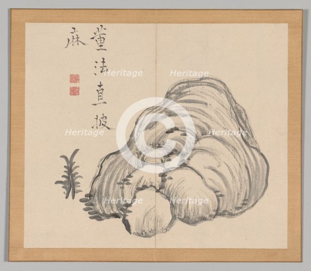 Double Album of Landscape Studies after Ikeno Taiga, Volume 1 (leaf 14), 18th century. Creator: Aoki Shukuya (Japanese, 1789).