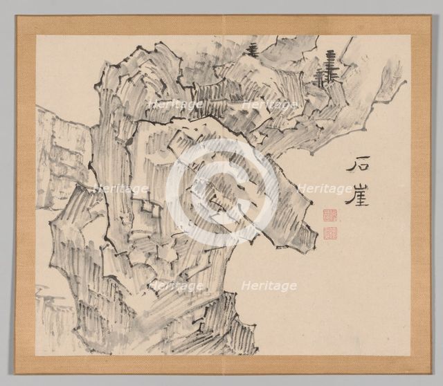 Double Album of Landscape Studies after Ikeno Taiga, Volume 1 (leaf 19), 18th century. Creator: Aoki Shukuya (Japanese, 1789).
