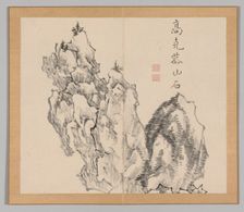 Double Album of Landscape Studies after Ikeno Taiga, Volume 1 (leaf 22), 18th century. Creator: Aoki Shukuya (Japanese, 1789)