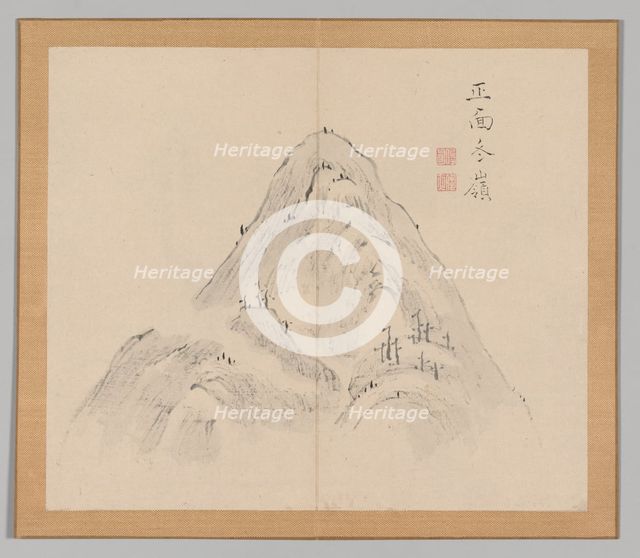 Double Album of Landscape Studies after Ikeno Taiga, Volume 1 (leaf 24), 18th century. Creator: Aoki Shukuya (Japanese, 1789).