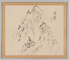 Double Album of Landscape Studies after Ikeno Taiga, Volume 1 (leaf 25), 18th century. Creator: Aoki Shukuya (Japanese, 1789)