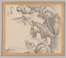 Double Album of Landscape Studies after Ikeno Taiga, Volume 1 (leaf 28), 18th century. Creator: Aoki Shukuya (Japanese, 1789)