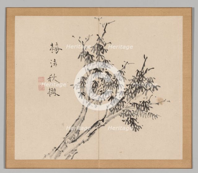 Double Album of Landscape Studies after Ikeno Taiga, Volume 1 (leaf 3), 18th century. Creator: Aoki Shukuya (Japanese, 1789).