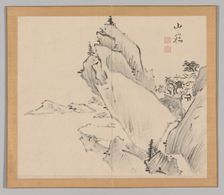 Double Album of Landscape Studies after Ikeno Taiga, Volume 1 (leaf 30), 18th century. Creator: Aoki Shukuya (Japanese, 1789)