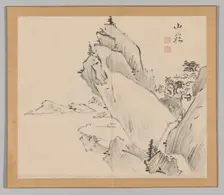 Double Album of Landscape Studies after Ikeno Taiga, Volume 1 (leaf 30), 18th century. Creator: Aoki Shukuya (Japanese, 1789)