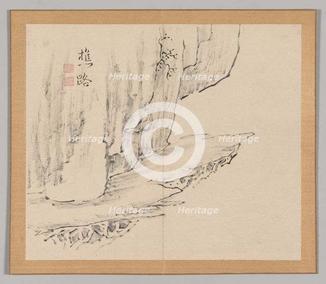 Double Album of Landscape Studies after Ikeno Taiga, Volume 1 (leaf 31), 18th century. Creator: Aoki Shukuya (Japanese, 1789).