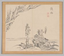 Double Album of Landscape Studies after Ikeno Taiga, Volume 1 (leaf 32), 18th century. Creator: Aoki Shukuya (Japanese, 1789)