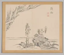 Double Album of Landscape Studies after Ikeno Taiga, Volume 1 (leaf 32), 18th century. Creator: Aoki Shukuya (Japanese, 1789)