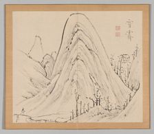 Double Album of Landscape Studies after Ikeno Taiga, Volume 1 (leaf 33), 18th century. Creator: Aoki Shukuya (Japanese, 1789)