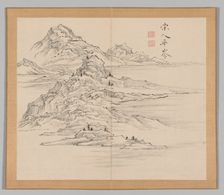 Double Album of Landscape Studies after Ikeno Taiga, Volume 1 (leaf 35), 18th century. Creator: Aoki Shukuya (Japanese, 1789)