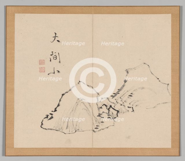 Double Album of Landscape Studies after Ikeno Taiga, Volume 1 (leaf 6), 18th century. Creator: Aoki Shukuya (Japanese, 1789).