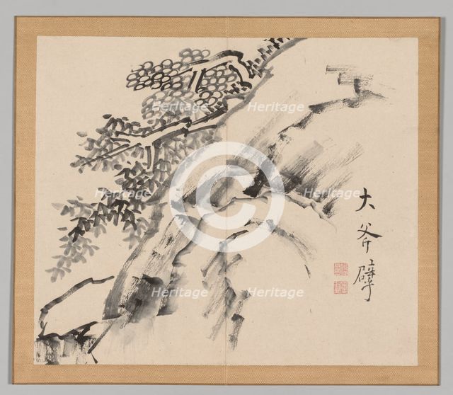 Double Album of Landscape Studies after Ikeno Taiga, Volume 1 (leaf 9), 18th century. Creator: Aoki Shukuya (Japanese, 1789).