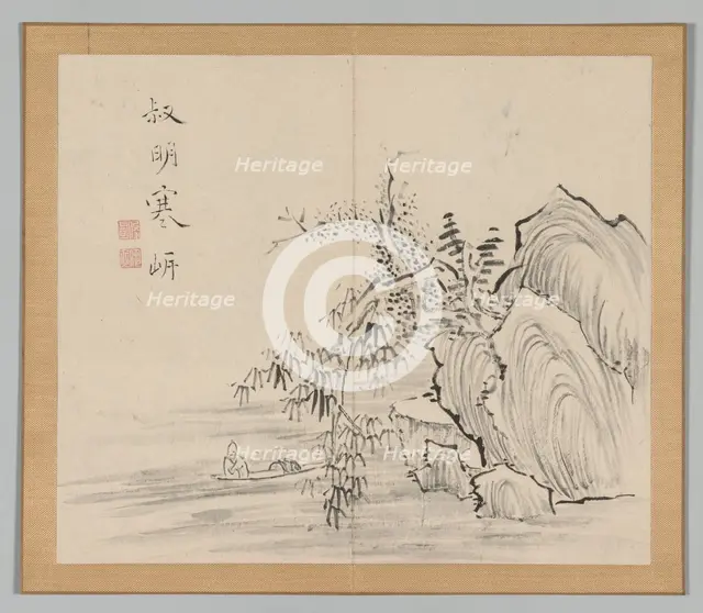Double Album of Landscape Studies after Ikeno Taiga, Volume 2 (leaf 10), 18th century. Creator: Aoki Shukuya (Japanese, 1789).