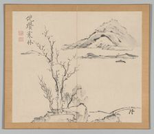 Double Album of Landscape Studies after Ikeno Taiga, Volume 2 (leaf 11), 18th century. Creator: Aoki Shukuya (Japanese, 1789)