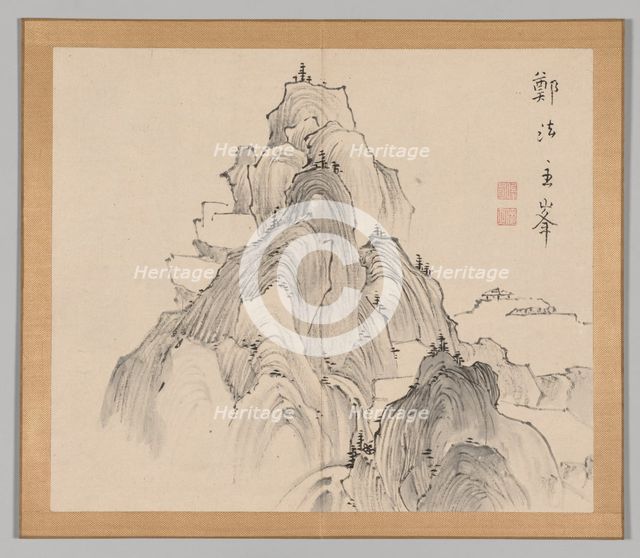 Double Album of Landscape Studies after Ikeno Taiga, Volume 2 (leaf 2), 18th century. Creator: Aoki Shukuya (Japanese, 1789).