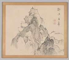 Double Album of Landscape Studies after Ikeno Taiga, Volume 2 (leaf 2), 18th century. Creator: Aoki Shukuya (Japanese, 1789)